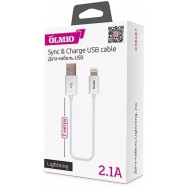 Кабель Olmio USB 2.0 - Lightning, 2м, белый