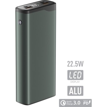 Зарядное устройство Power bank Olmio QL-20, 20000mAh, серый в Metoo.kz - Metoo (1)