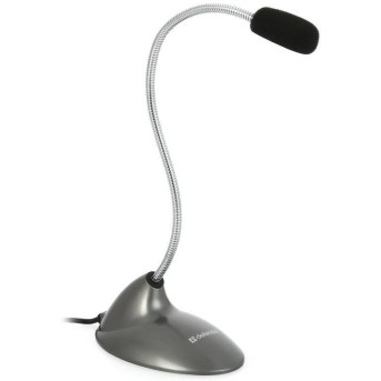 Микрофон компьютерный Defender MIC-111 серый, кабель 1,5 м - Metoo (1)