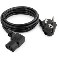 Кабель питания Cablexpert PC-186A-VDE, 1.8м, Schuko- C13, VDE, 10А, черный, угловой разъем, с заземл