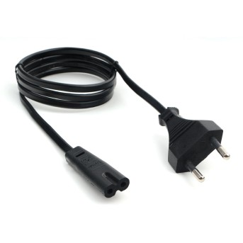 Кабель питания аудио/<wbr>видео Cablexpert PC-184/<wbr>2-1М, 1м, CEE 7/<wbr>16 - C7, 2-pin, 2х0,5, черный, пакет - Metoo (1)