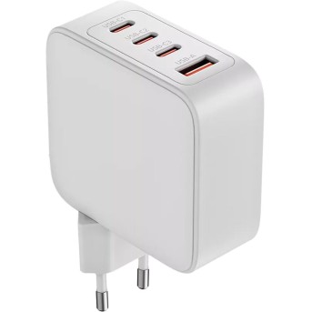 Зарядное устройство сетевое Olmio USB+Type-Cx3 PowerDelivery QC GaN 100W белый - Metoo (1)