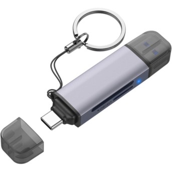Кардридер Netac NT09WK13-30GR, USB3.0+Type-C SD/<wbr>microSD серый - Metoo (1)