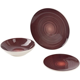 Набор посуды Bergner Classique BG BG-10233-RD (12 тарелок) красный - Metoo (1)