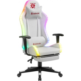 Игровое кресло Defender Watcher (M) RGB, подставка под ноги, белый - Metoo (1)