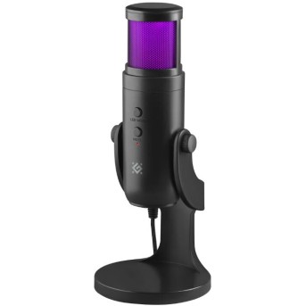 Игровой стрим микрофон Defender Galactar GMC 250 USB, LED, черный в Metoo.kz - Metoo (1)
