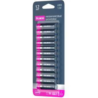 Элемент питания LR03 AAA Olmio Alkaline LR03 - 12 штук в упаковке - Metoo (1)