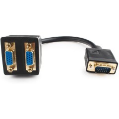 Разветвитель VGA Cablexpert CC-VGAX2-20CM, HD15M/<wbr>2x15F, 1 компьютер - 2 монитора