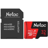 Карта памяти MicroSD 32GB Class 10 V10/A1 Netac с адаптером