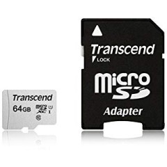 Карта памяти MicroSD 64GB Class 10 U1 Transcend TS64GUSD300S-A