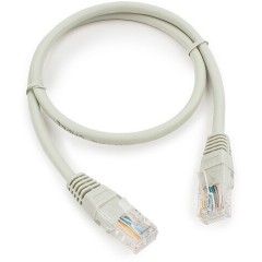 Патч-корд медный UTP Cablexpert PP10-0.5M кат.5e, 0.5м, литой, многожильный (серый)..