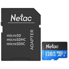 Карта памяти MicroSD 128GB Class 10 U1 Netac NT02STN-128G-R с адаптером SD
