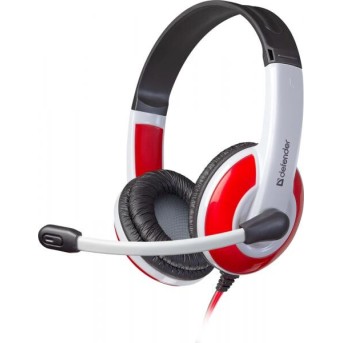 Наушники-гарнитура игровые Defender Warhead G-120 красный + белый - Metoo (1)