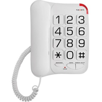 Телефон проводной Texet TX-201 белый - Metoo (1)