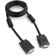 Кабель VGA Premium Cablexpert CC-PPVGA-6B, 15M/15M, 1.8м, черный, двойной экран, феррит.кольца, паке