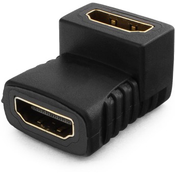 Переходник HDMI <-> HDMI Cablexpert A-HDMI-FFL, 19F/<wbr>19F, угловой, золотые разъемы, пакет - Metoo (1)