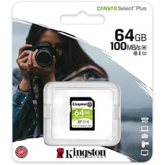 Карта памяти SD 64GB Class 10 U1 Kingston SDS2/<wbr>64GB
