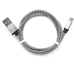 Кабель USB 2.0 Cablexpert CC-mUSB2sr1m, USB-MicroUSB, 1м, нейлоновая оплетка, алюм разъемы, серебри
