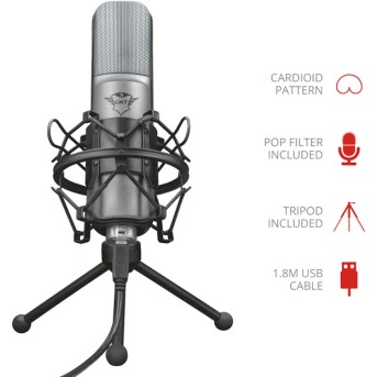Студийный USB-микрофон Trust GXT 242 Lance Streaming - Metoo (1)