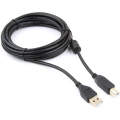Кабель USB 2.0 Pro Cablexpert CCF-USB2-AMBM-10, AM/<wbr>BM, 3м, экран, феррит.кольцо, черный, пакет