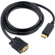 Кабель DisplayPort->VGA Cablexpert CCP-DPM-VGAM-6, 1,8м, 20M/15M, черный, экран, пакет