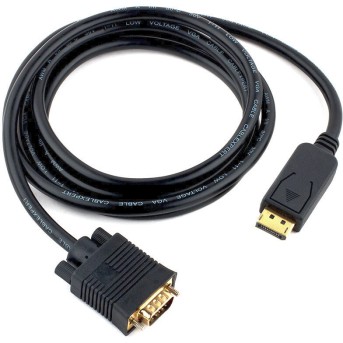 Кабель DisplayPort->VGA Cablexpert CCP-DPM-VGAM-6, 1,8м, 20M/<wbr>15M, черный, экран, пакет - Metoo (1)