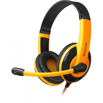 Наушники-гарнитура игровые Defender Warhead G-120 черный + оранжевый - Metoo (1)