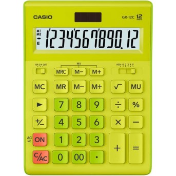 Калькулятор настольный CASIO GR-12C-GN-W-EP салатовый - Metoo (1)