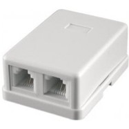 Розетка телефонная TA-102 RJ-11 (6P4C) внешняя 2 порта, белая