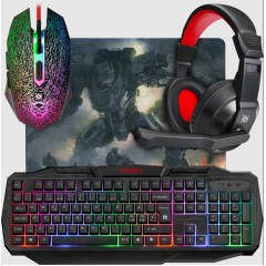 Комплект игровой Defender Target MKP-350 RU, мышь+клавиатура+ковер+гарнитура..