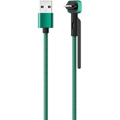 Кабель Olmio Stand, USB 2.0 - lightning, 1.2м, 2.1A, зеленый