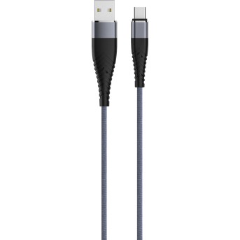 Кабель Olmio Solid, USB 2.0 - Type-C, 1.2м, 2.1A, усиленный, цвет титановый - Metoo (1)