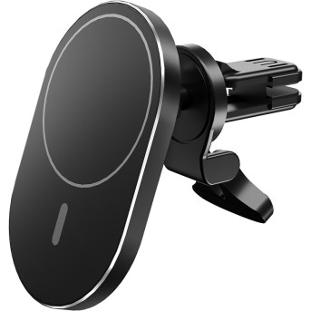 Держатель автомобильный Olmio Magnet Safe QI, 15W черный - Metoo (1)