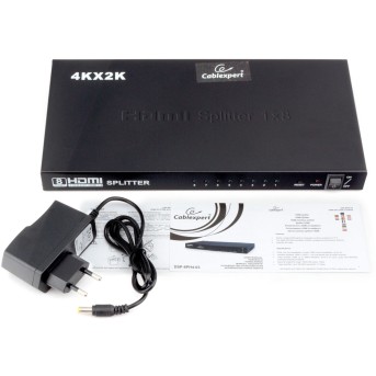 Разветвитель HDMI Cablexpert DSP-8PH4-03, HD19F/<wbr>8x19F, 1 компьютер => 8 мониторов, Full-HD, 3D, 1.4v - Metoo (1)