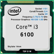 Процессор Intel Core i3-6100 Oem Tray