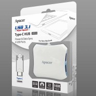 Хаб USB Apacer AP350 3.1C to 4xUSB3.0 белый (APAP350W-1)
