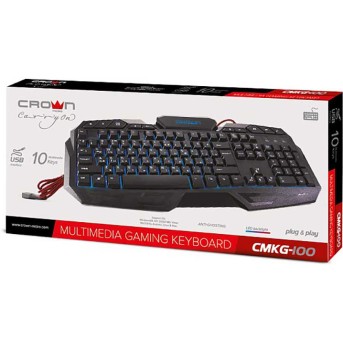 Клавиатура Crown CMKG-100 USB Gaming Черная - Metoo (1)
