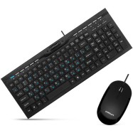Клавиатура и мышь Crown Черная (CMMK-855)