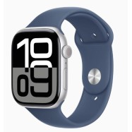 Apple Watch Series 10 GPS 46mm Silver Aluminium Case with Denim Sport Band - M/L (MWWM3QI/A)