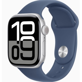 Apple Watch Series 10 GPS 42mm Silver Aluminium Case with Denim Sport Band - M/<wbr>L (MWWC3QI/<wbr>A) - Metoo (1)