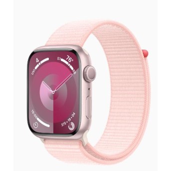 Apple Watch Series 9 GPS 45mm Pink Aluminium Case with Light Pink Sport Loop (MR9J3QR/<wbr>A) - Metoo (1)