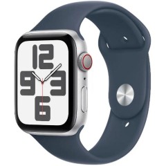 Apple Watch SE GPS 40mm Silver Aluminium Case with Storm Blue Sport Band - S/<wbr>M