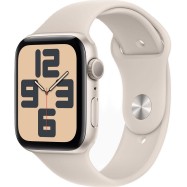 Apple Watch SE GPS 44mm Starlight Aluminium Case with Starlight Sport Band - S/M (MRE43QR/A)