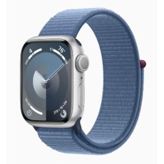 Apple Watch Series 9 GPS 41mm Silver Aluminium Case with Winter Blue Sport Loop (MR923QR/<wbr>A)