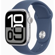 Apple Watch Series 10 GPS 42mm Silver Aluminium Case with Denim Sport Band - S/M (MWWA3QI/A)